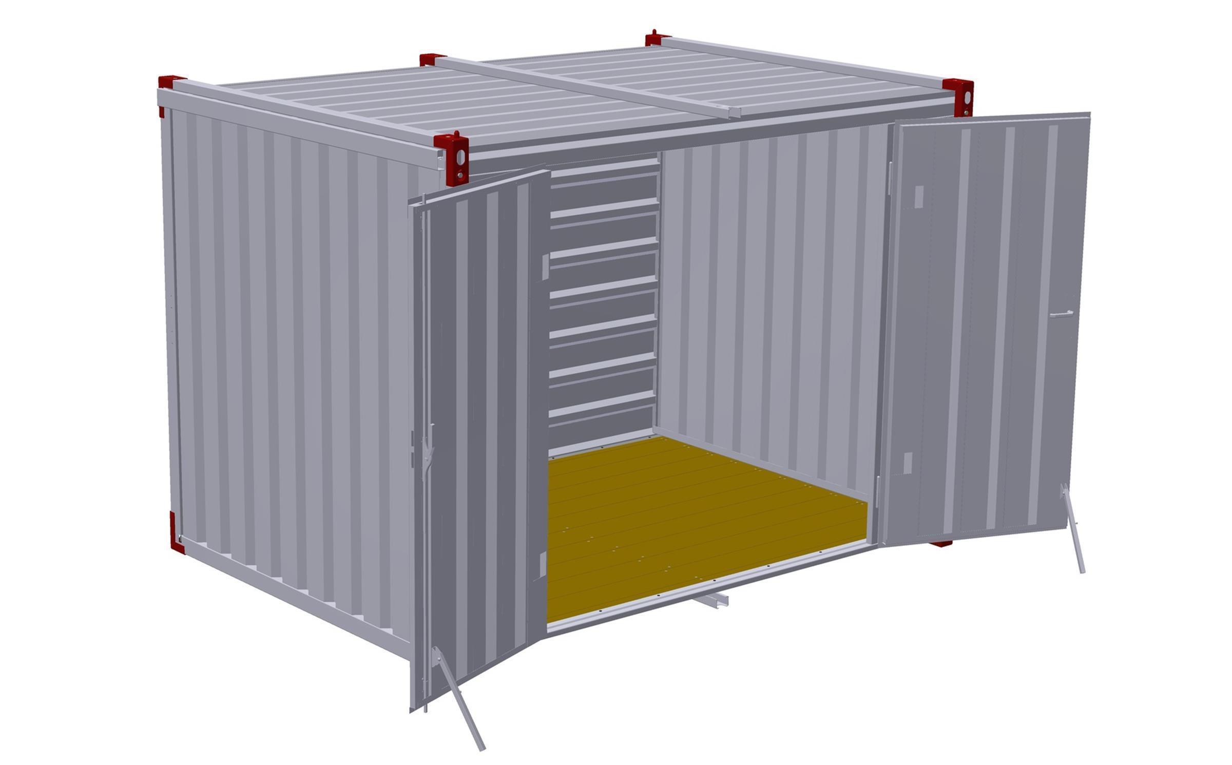 TÜV KOVOBEL - Schnellbaucontainer mit Doppeltür in Seitenwand 3,00m