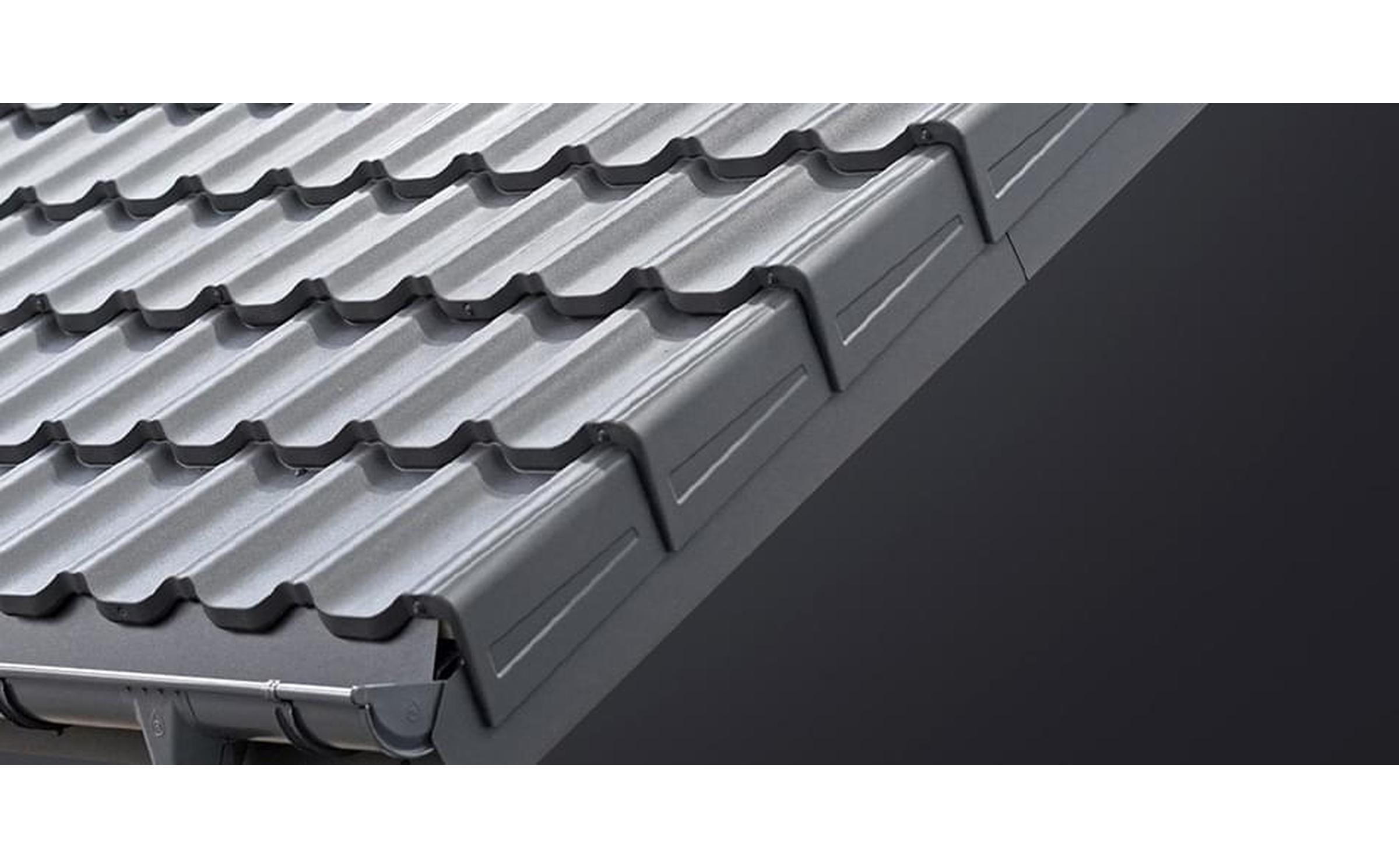 Budmat - Modulares Ortgangblech Como D-MATT PLUS Ziegelrot 8004 rechts