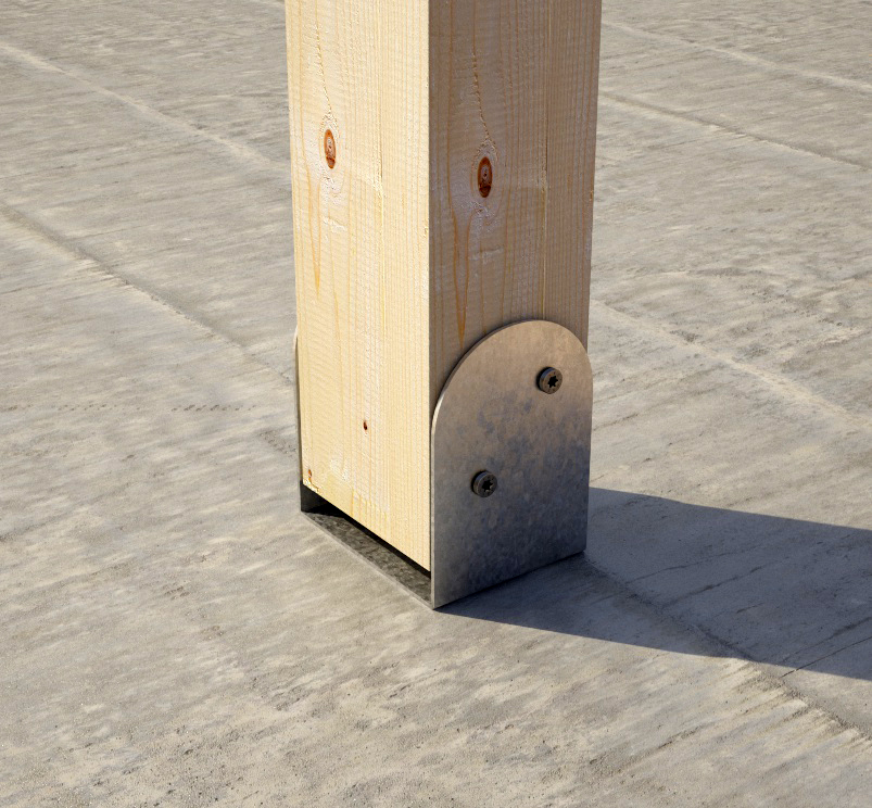 Offener Pfostenträger mit verdeckter Basis - F12140