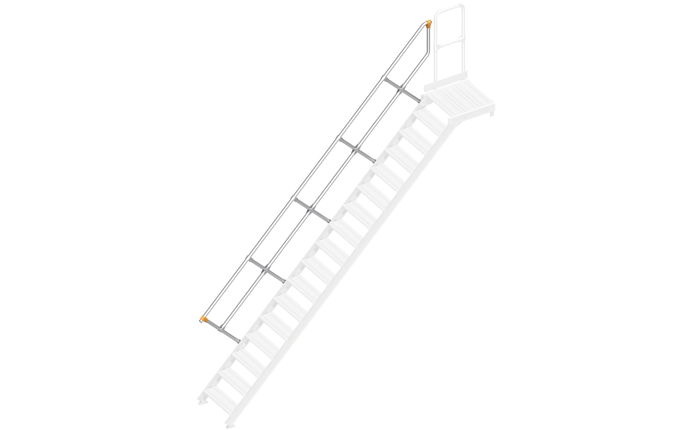 Layher - Treppengeländer Plattformtreppe 112 - Übergang 114 - 45° 3,40m