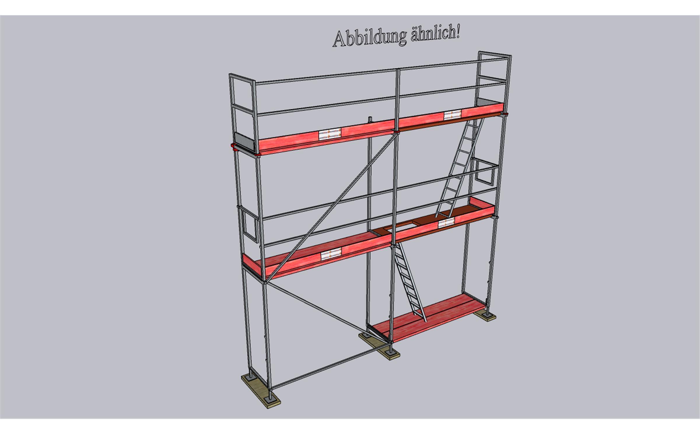 Komplettpaket - Feldlänge 3,07m - Länge 6,14m - Arbeitshöhe 6,30m für Uni-Connect Gerüst