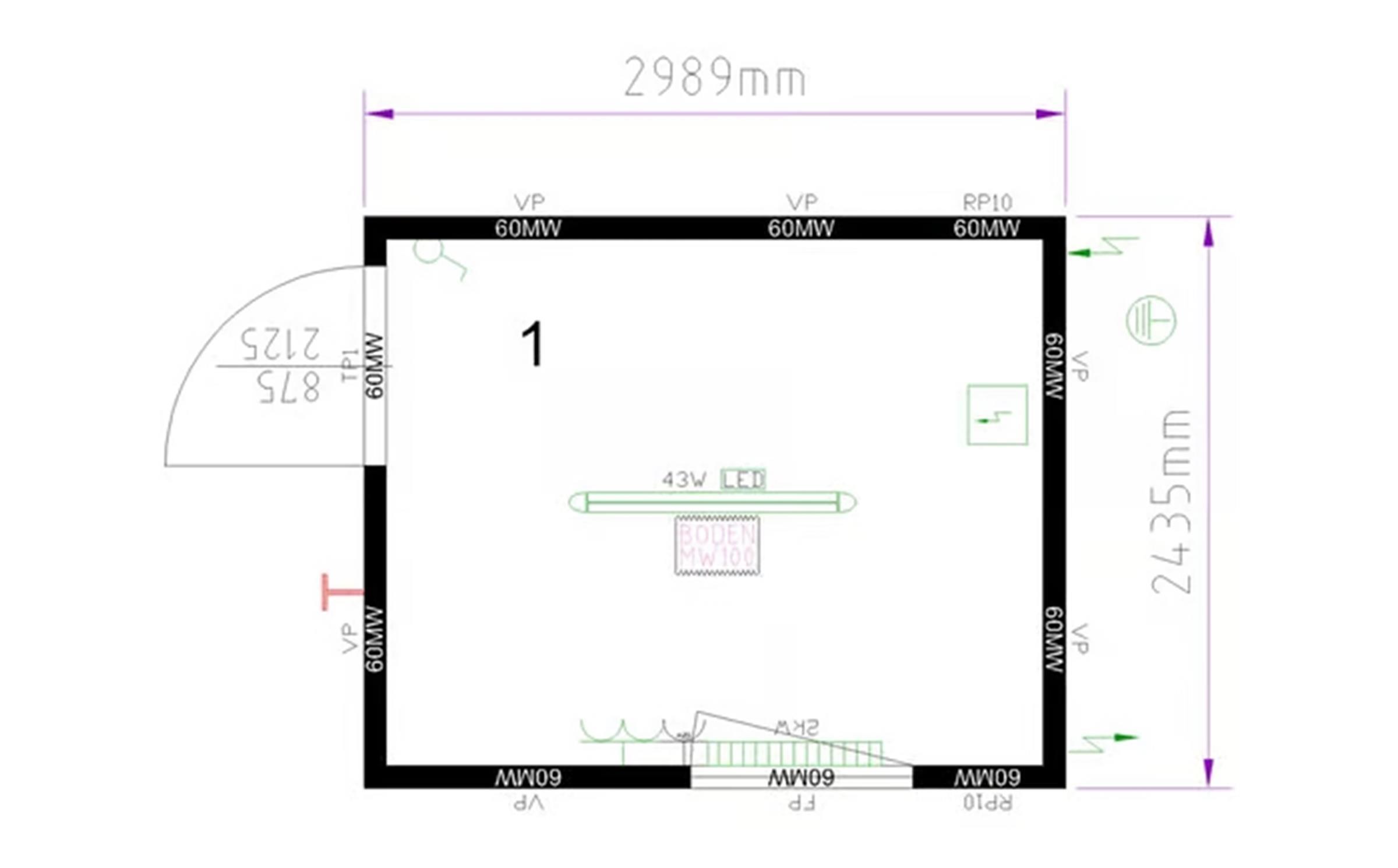 Bürocontainer - Standard 10'-2989mm-RAL 5010 enzianblau