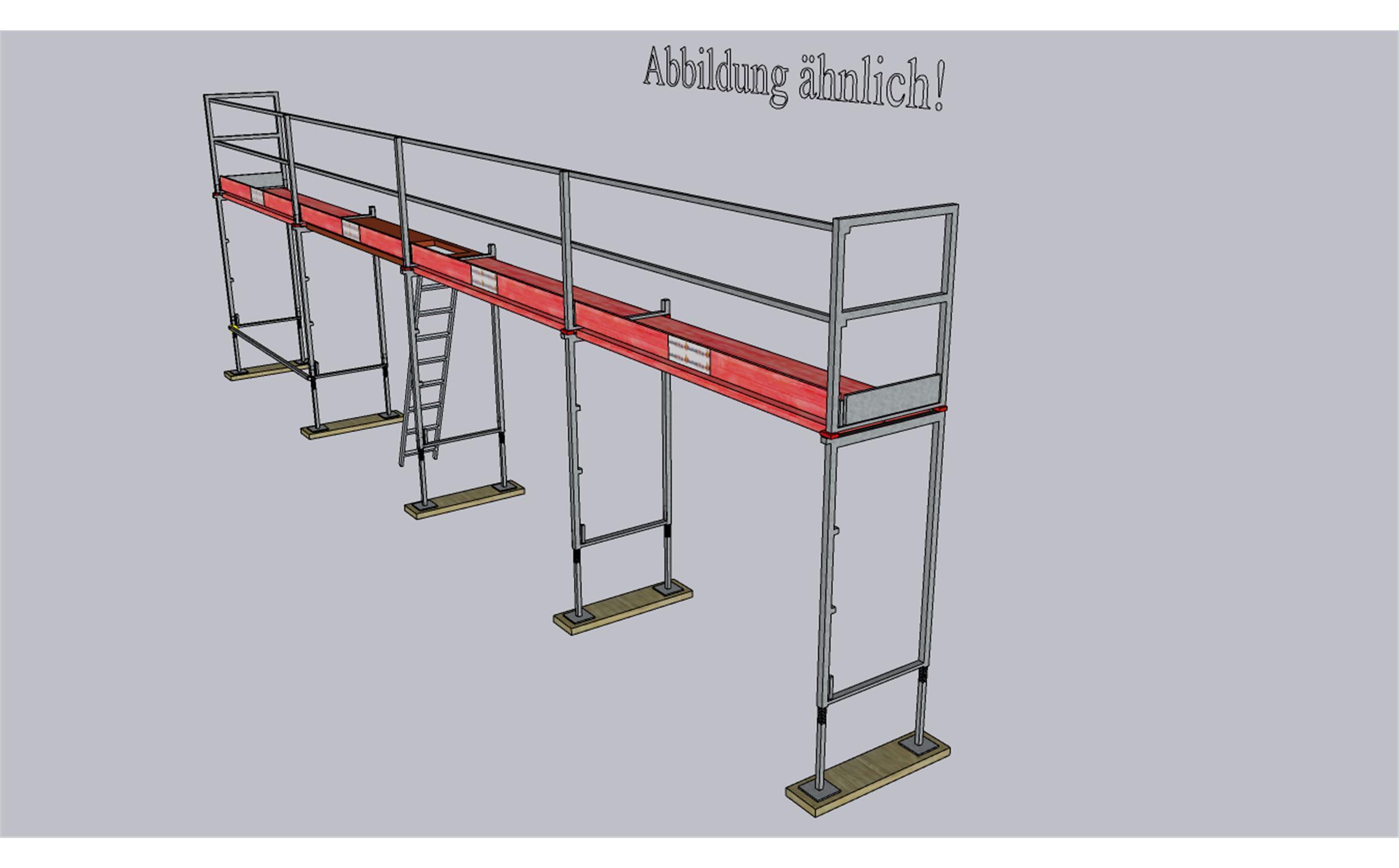 Plettac - Komplettpaket - Feldlänge 2,50m -Länge 10,00m - Arbeitshöhe 4,30m