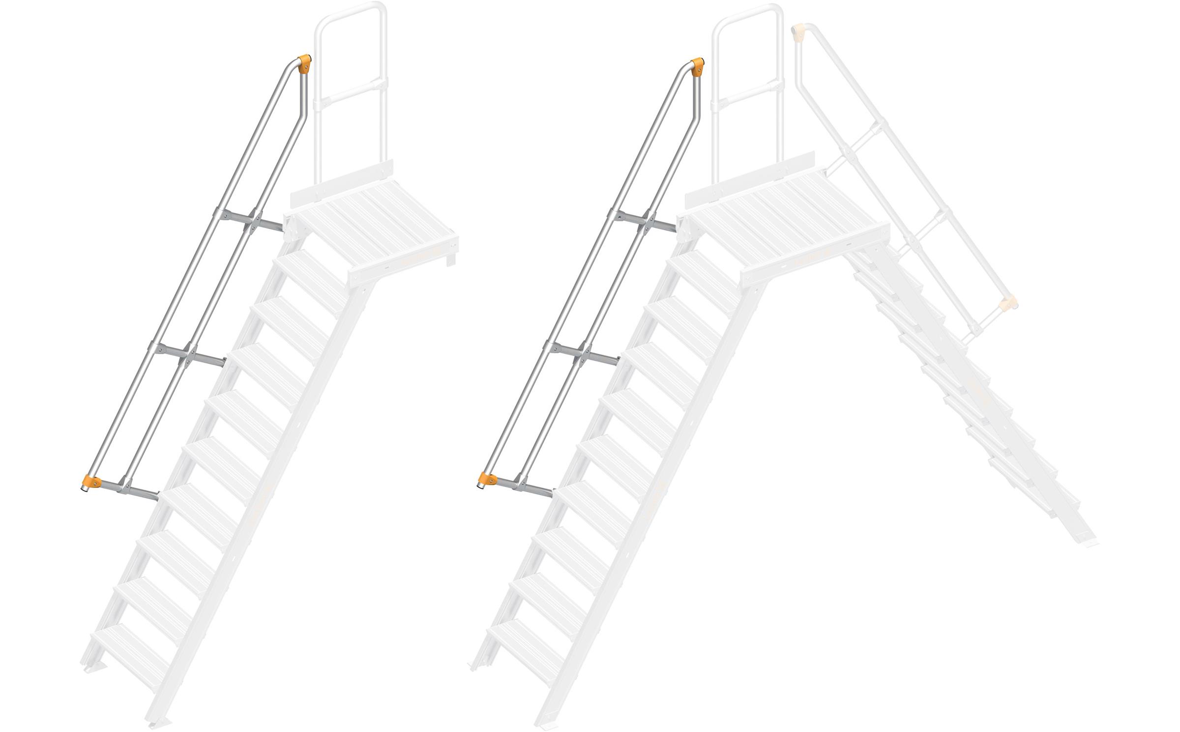 Layher - Treppengeländer Plattformtreppe 112 - Übergang 114 - 60° 2,40m