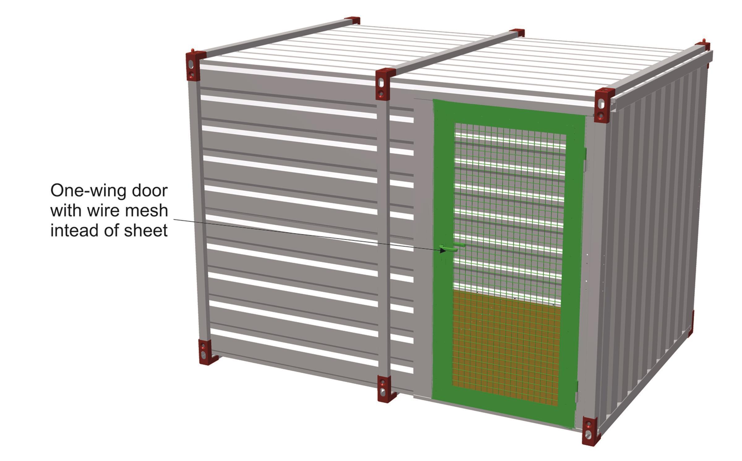 TÜV KOVOBEL - Einzelltür mit Drahtgitter