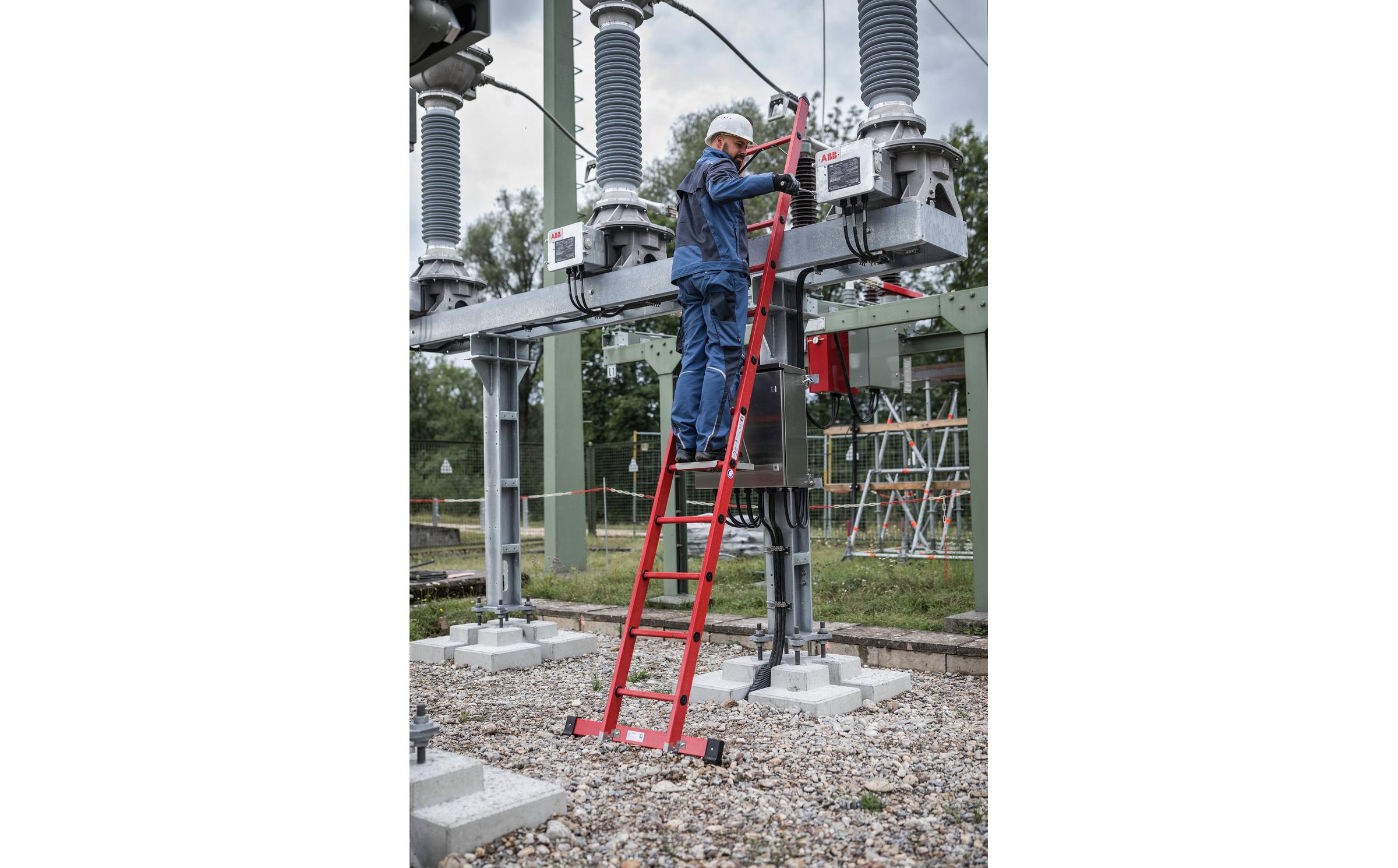 Munk - Sprossen-Anlegeleiter GFK 14 Sprossen mit Traverse