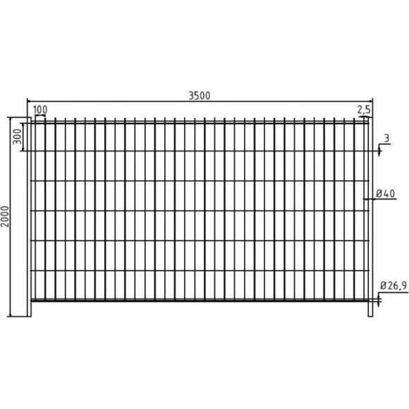 Schake - Bauzaun 3,5 x 2,0m light