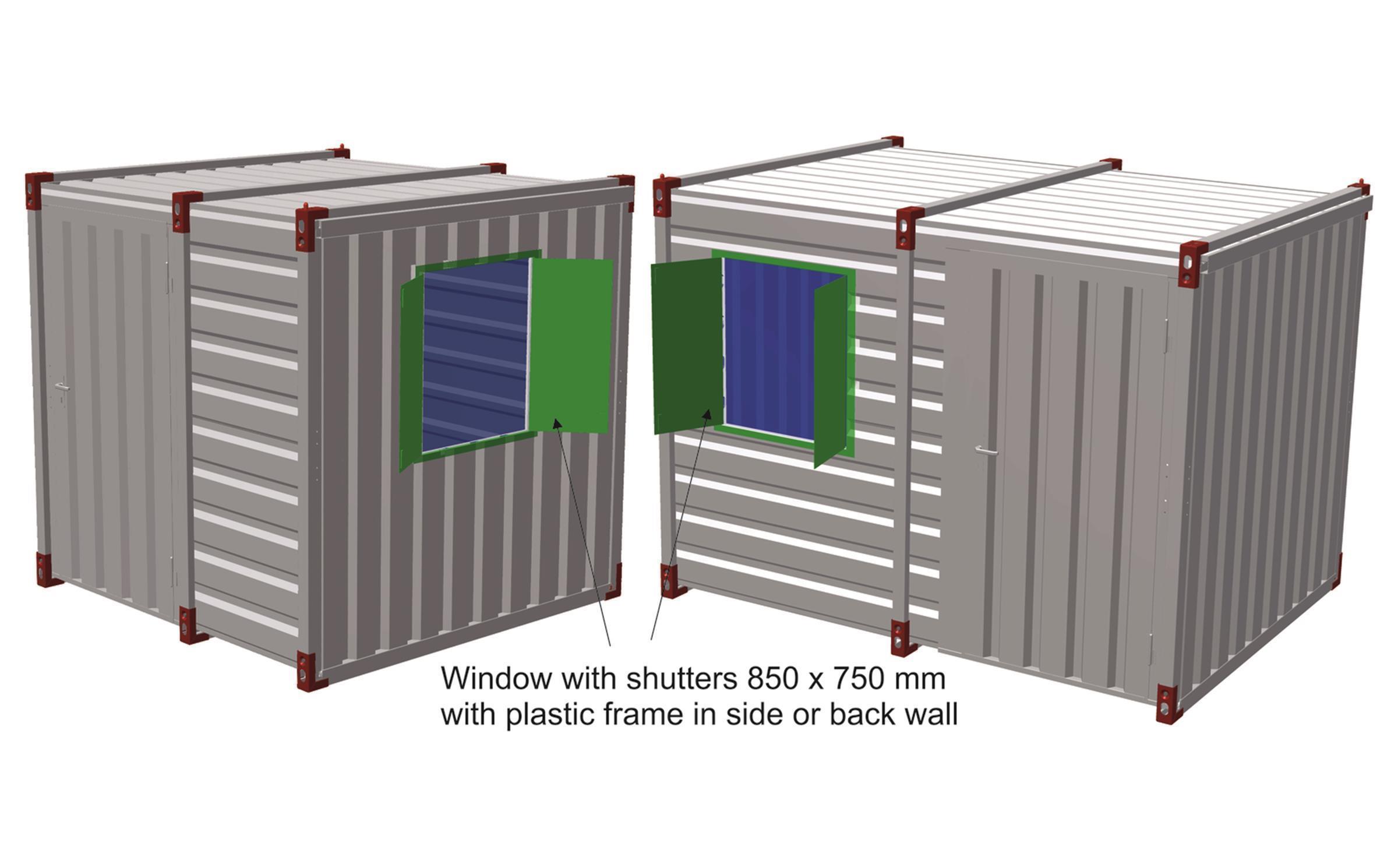 TÜV KOVOBEL - Fenster mit Rolladen 850mm x 750mm Seitenwand