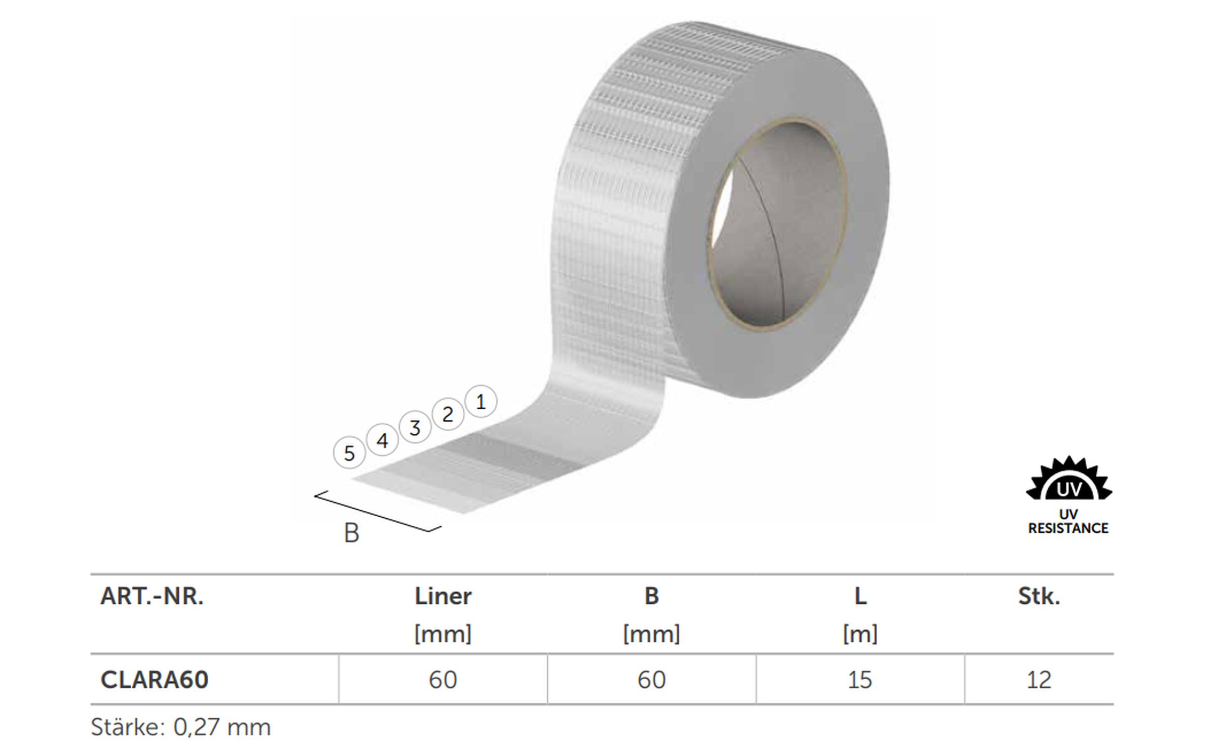 HOLZ TECHNIC - Universalkleband CLARA 60mm x 15 m 12 Stück