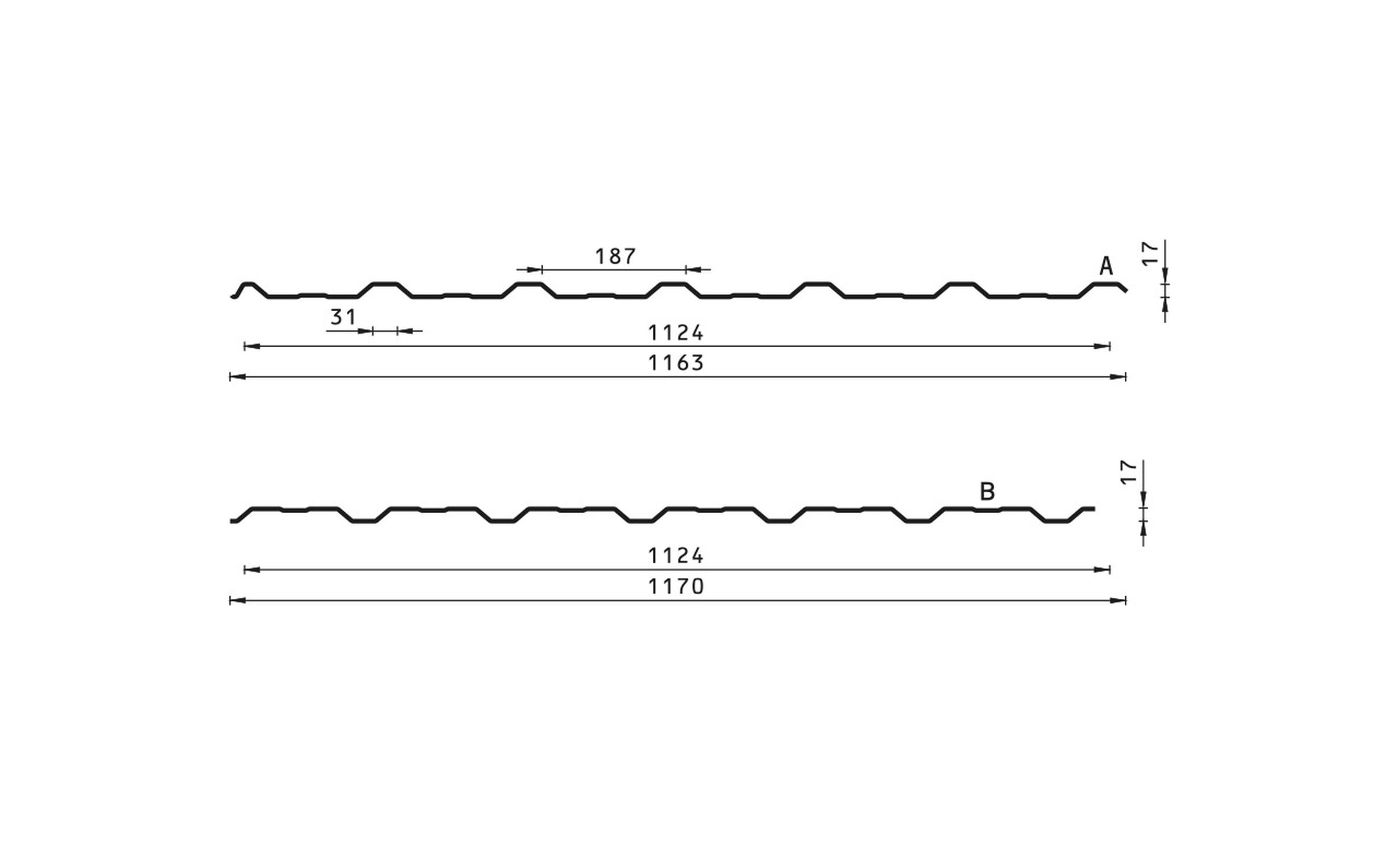 Budmat - Trapezblech TRB-18/1124 0.5 mm Fassadenprofil (B) SAFE MATT Grün 6020