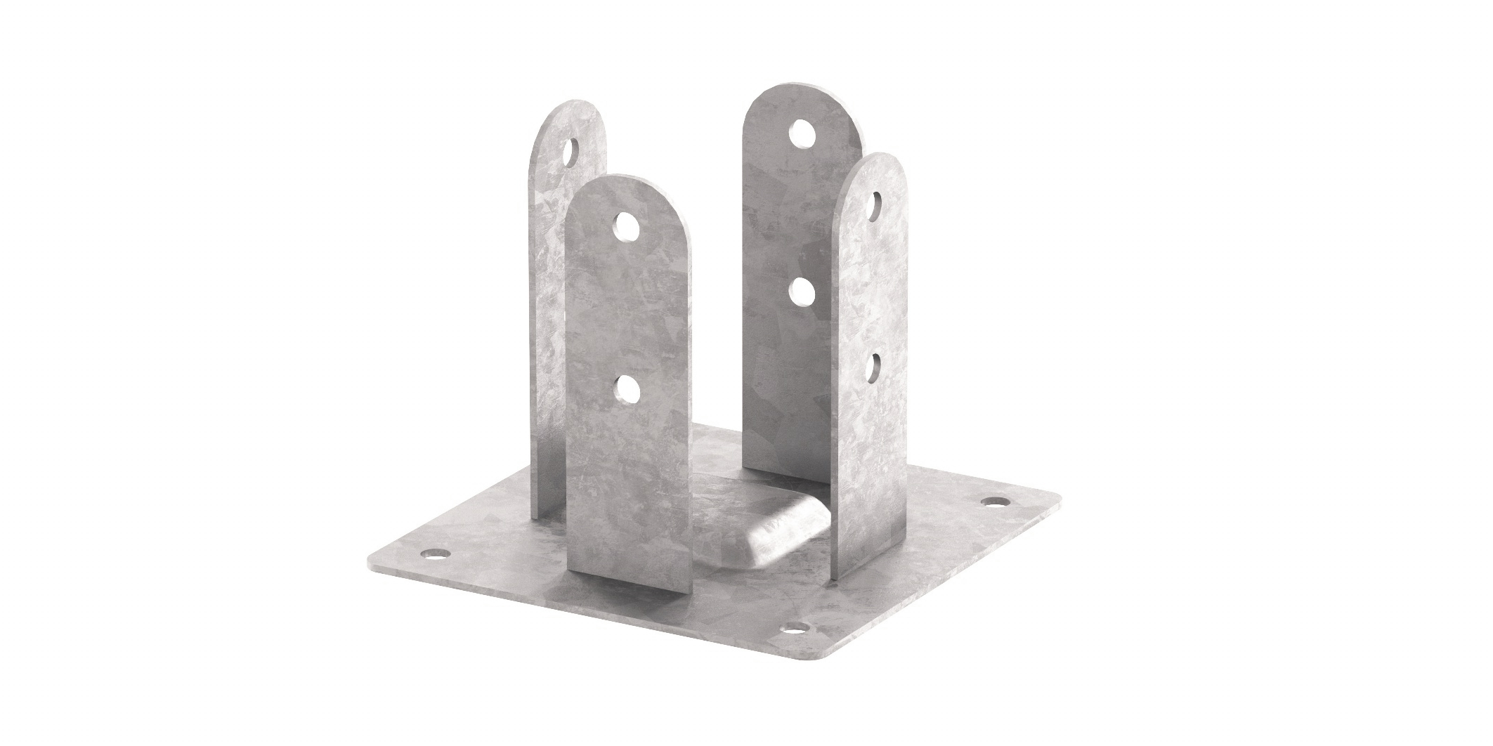 Pfostenträger offen mit Flansch - F51180