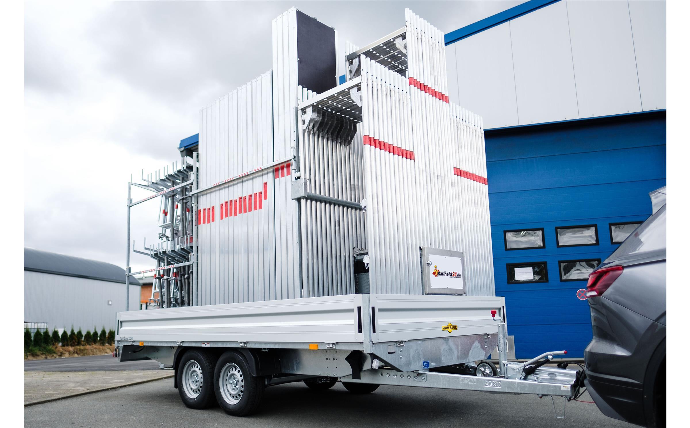 Bauheld24 - Gerüsttransportsystem BH-300 - Gestell + Kurbelstützen + Anhänger